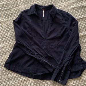 Free People trendy cotton/linen top